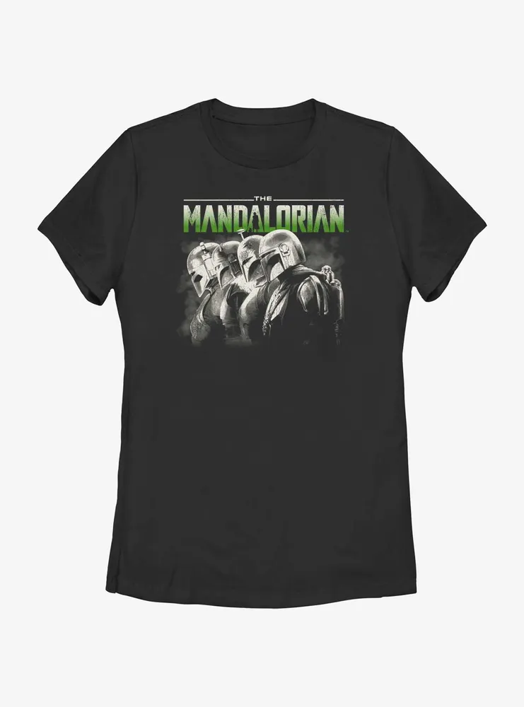 Star Wars The Mandalorian Grunge Mandalorians Lineup Womens T-Shirt