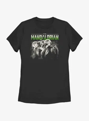 Star Wars The Mandalorian Grunge Mandalorians Lineup Womens T-Shirt
