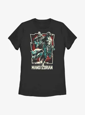 Star Wars The Mandalorian Grunge Rock Poster Womens T-Shirt