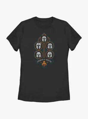 Star Wars The Mandalorian Strength Is Survival Womens T-Shirt