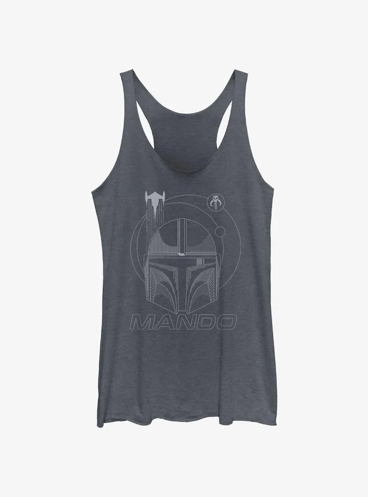 Star Wars The Mandalorian Mando Line Art Womens Tank Top