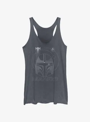 Star Wars The Mandalorian Mando Line Art Womens Tank Top