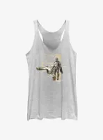 Star Wars The Mandalorian Mando N-1 Starfighter Schematic Womens Tank Top