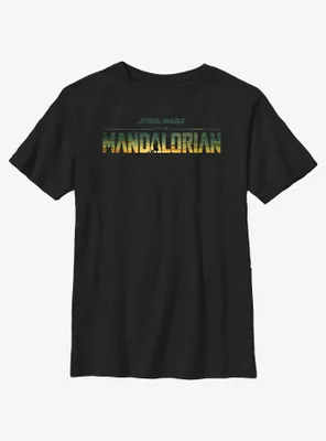 Star Wars The Mandalorian Desert Sunset Logo Youth T-Shirt