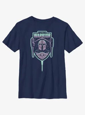 Star Wars The Mandalorian Fierce Warrior Badge Youth T-Shirt