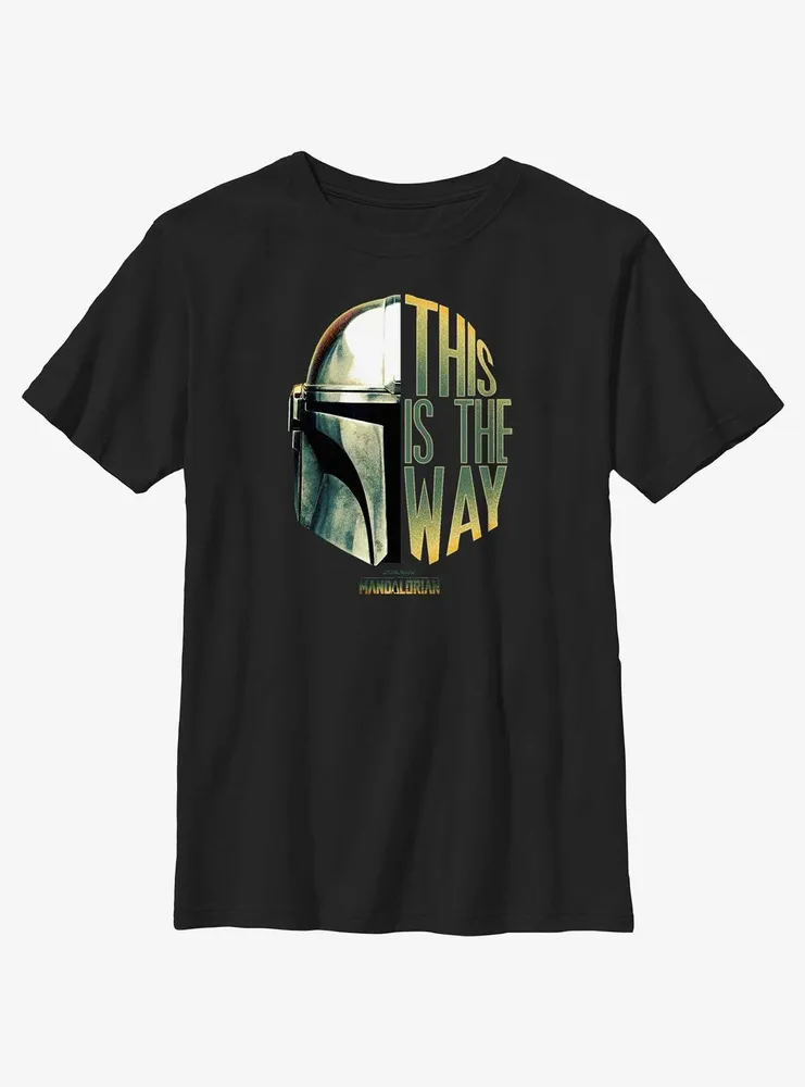 Star Wars The Mandalorian This Is Way Helmet Split Youth T-Shirt