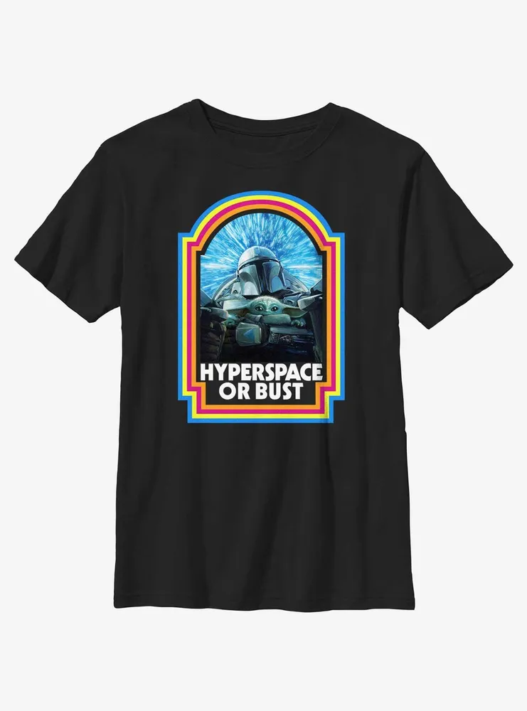 Star Wars The Mandalorian Hyperspace or Bust Youth T-Shirt