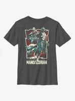 Star Wars The Mandalorian Grunge Rock Poster Youth T-Shirt