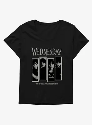 Wednesday What Would Do? Panels Womens T-Shirt Plus