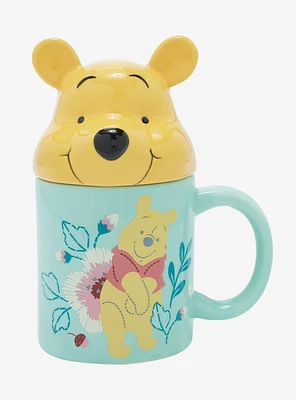 Disney Winnie the Pooh Floral Mug with Figural Lid