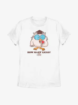 Tootsie Roll Owl How Many Licks Womens T-Shirt