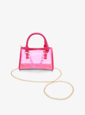 Hot Pink Transparent Mini Satchel Bag