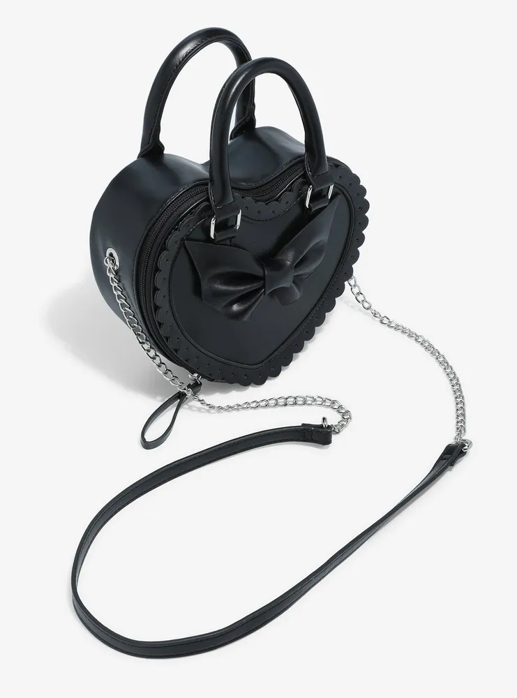 Black Lolita Heart Crossbody Bag