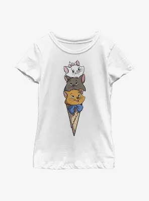 Disney The Aristocats Kitten Ice Cream Stack Youth Girls T-Shirt