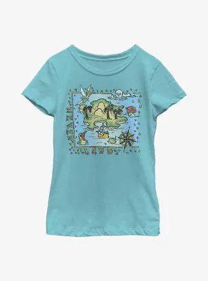 Disney Peter Pan Neverland Map Youth Girls T-Shirt