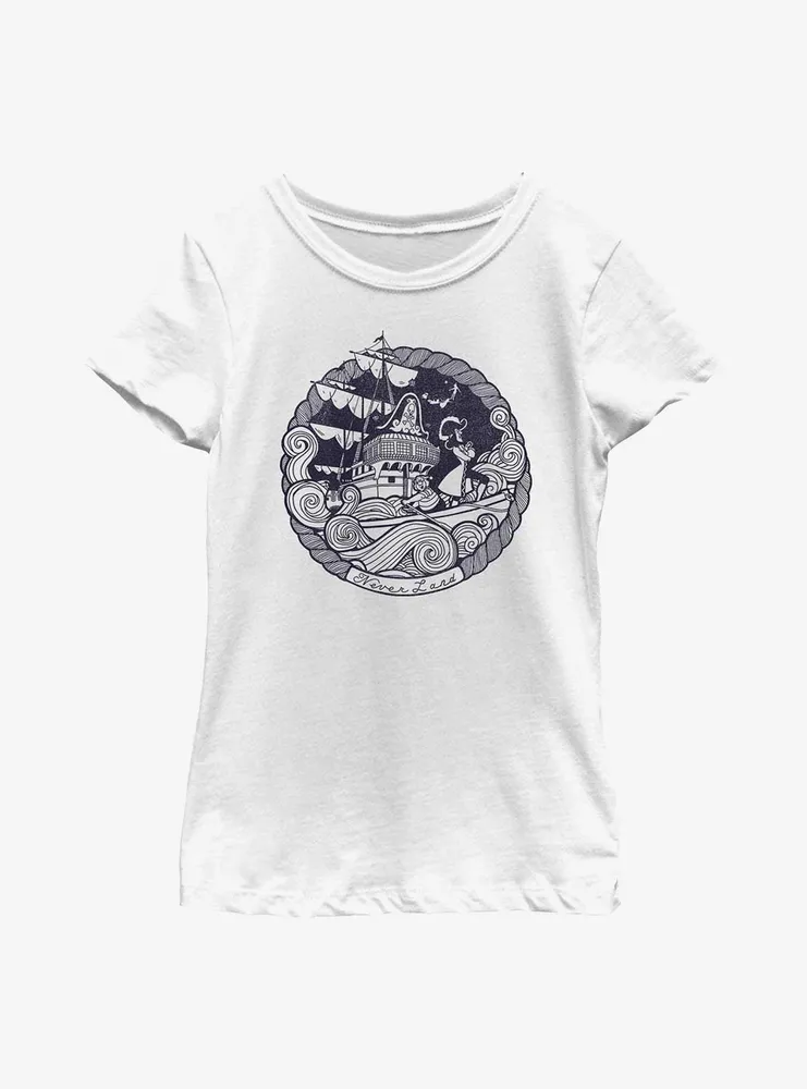 Disney Peter Pan Neverland Rough Seas Youth Girls T-Shirt