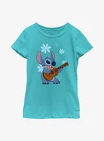 Disney Lilo & Stitch Ukelele Flowers Youth Girls T-Shirt