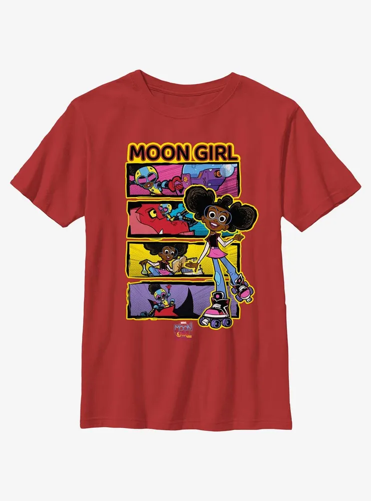 Marvel Moon Girl And Devil Dinosaur Panels Youth T-Shirt