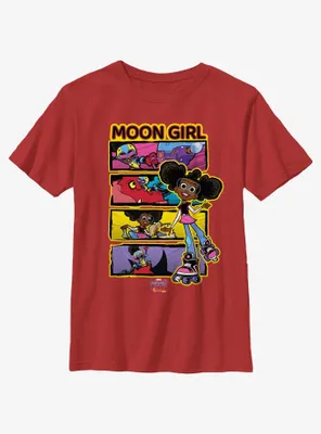 Marvel Moon Girl And Devil Dinosaur Panels Youth T-Shirt