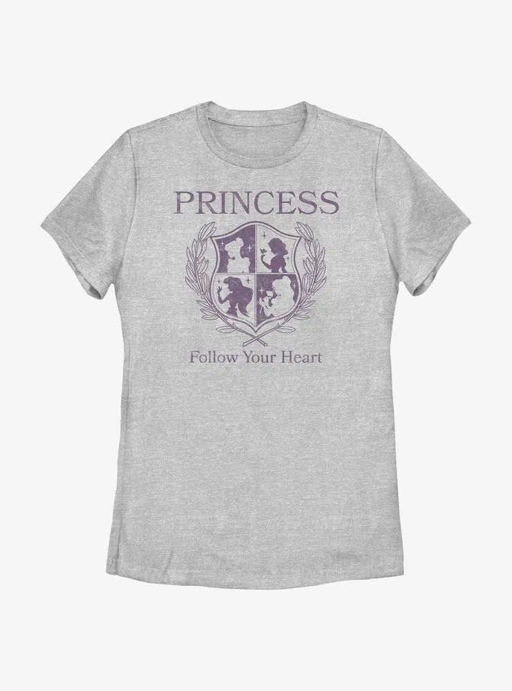 Disney Princesses Follow Your Heart Crest Womens T-Shirt