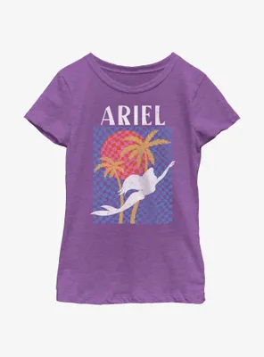 Disney The Little Mermaid Ariel Surf Style Silhouette Youth Girls T-Shirt