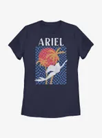 Disney The Little Mermaid Ariel Surf Style Silhouette Womens T-Shirt