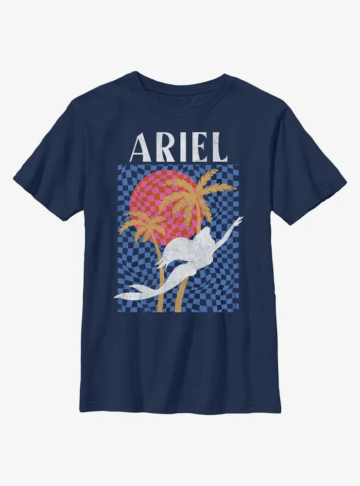 Disney The Little Mermaid Ariel Surf Style Silhouette Youth T-Shirt