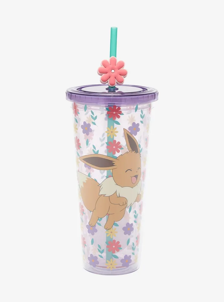 Pokemon Eevee Floral Acrylic Travel Cup