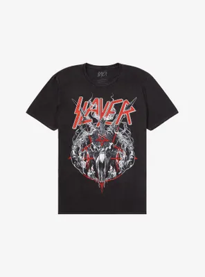 Slayer Goat Pentagram Pigment-Dyed T-Shirt