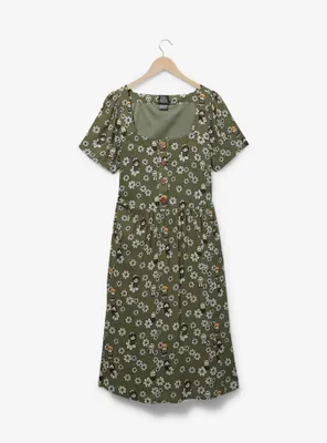 the Lord of Rings Allover Character Floral Print Button-Up Midi Dress - BoxLunch Exclusive