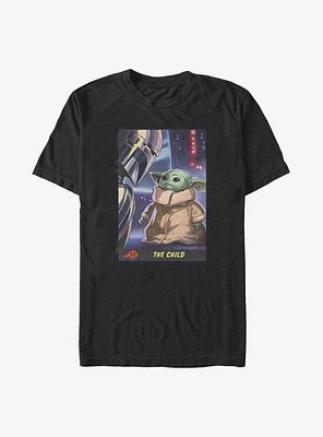 Star Wars The Mandalorian Child and Mando Face To Poster Big & Tall T-Shirt