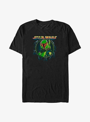 Star Wars The Mandalorian Boba Lightning Badge Big & Tall T-Shirt