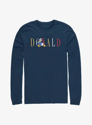Disney Donald Duck Classic Font Long-Sleeve T-Shirt