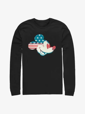 Disney Mickey Mouse Americana Flag Fill Long-Sleeve T-Shirt