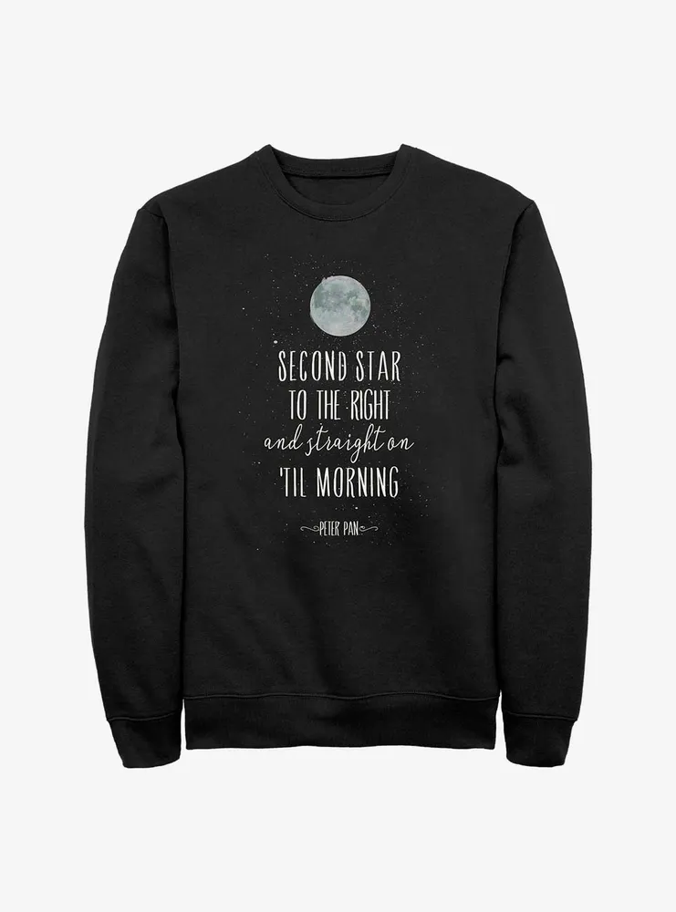 Disney Peter Pan Second Star To The Right Script Sweatshirt