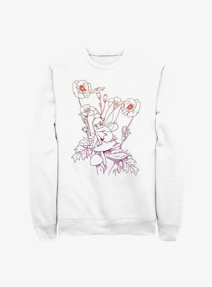 Disney Tinker Bell Floral Mushroom Forest Sweatshirt