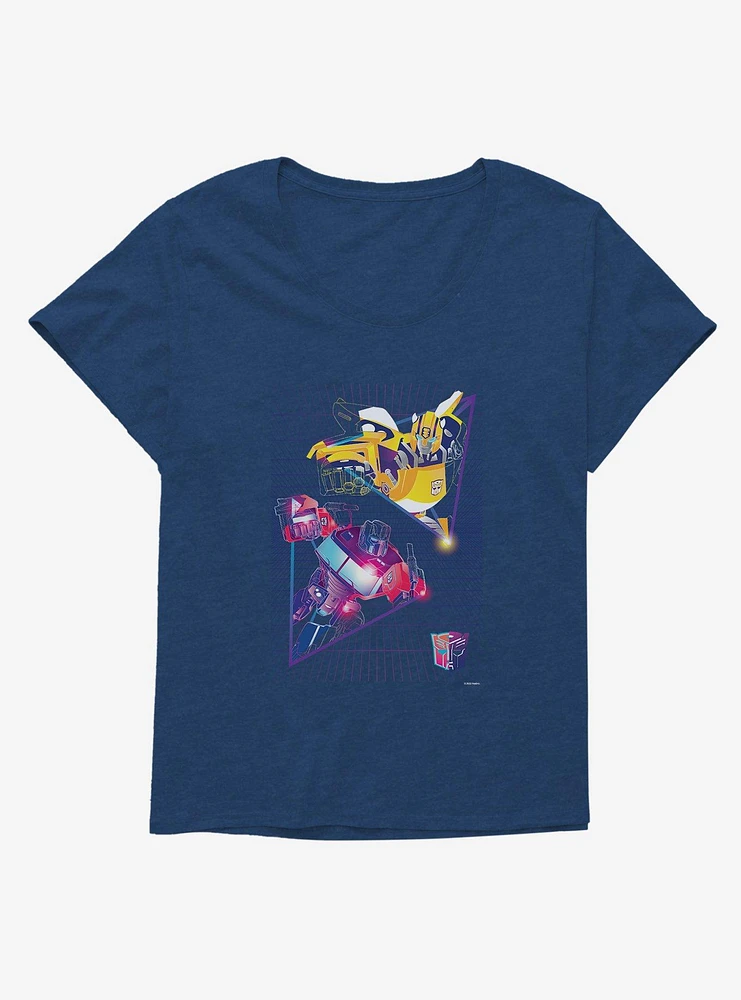 Transformers Autobots Vs Decepticons Grid Girls T-Shirt Plus