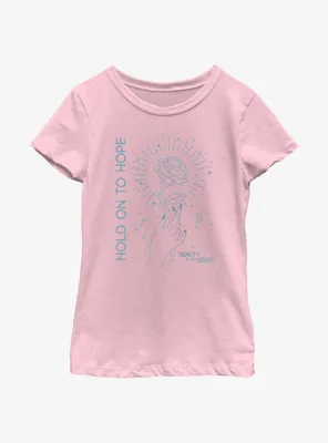 Disney Beauty And The Beast Hold On To Hope Rose Youth Girls T-Shirt