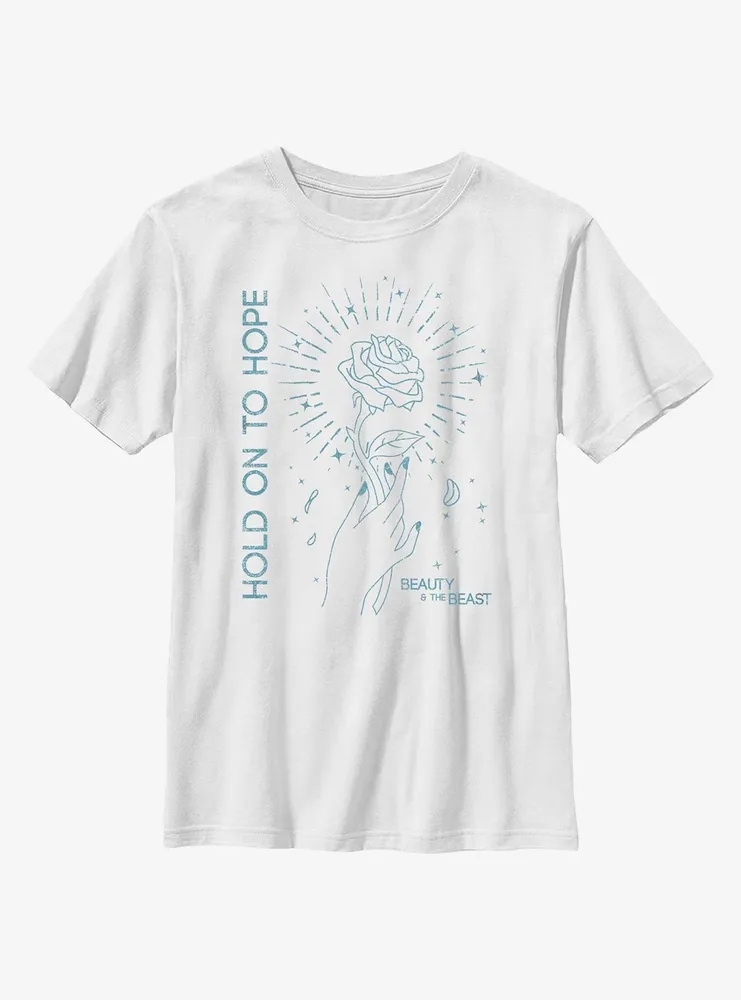 Disney Beauty And The Beast Hold On To Hope Rose Youth T-Shirt