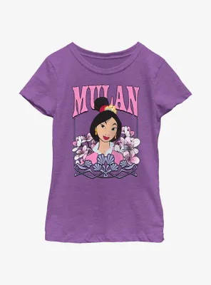 Disney Mulan Floral Portrait Youth Girls T-Shirt