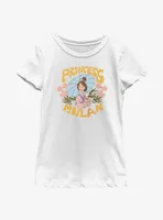 Disney Mulan Retro Floral Portrait Youth Girls T-Shirt