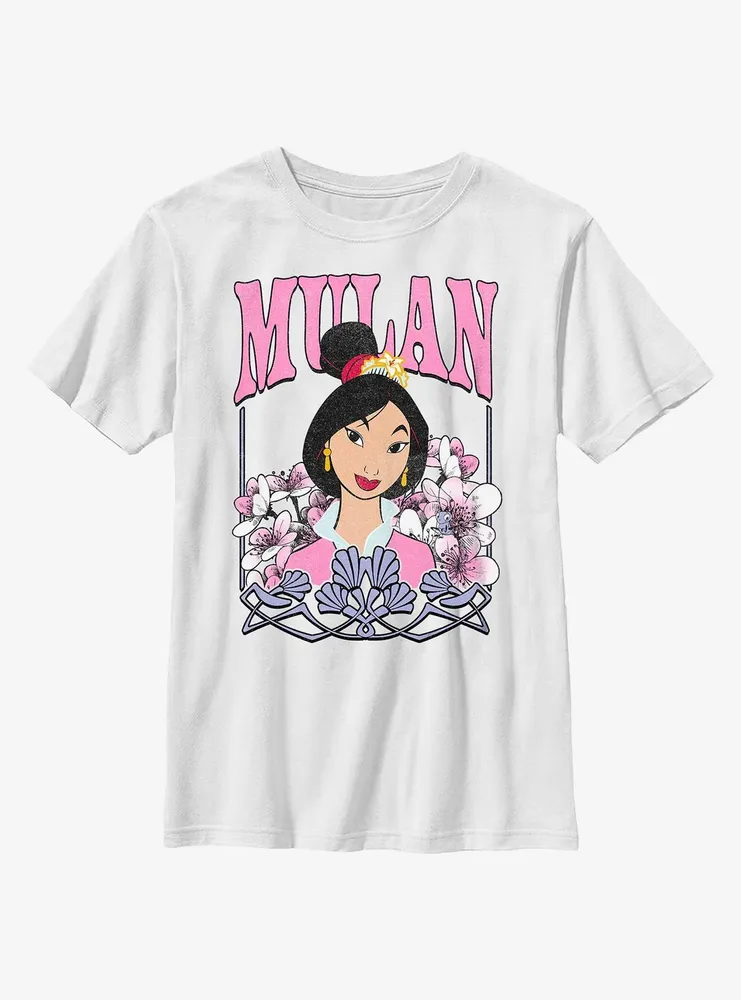 Disney Mulan Floral Portrait Youth T-Shirt