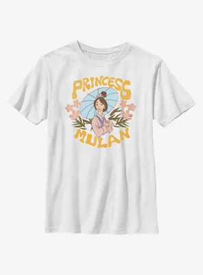 Disney Mulan Retro Floral Portrait Youth T-Shirt