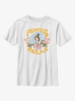 Disney Mulan Retro Floral Portrait Youth T-Shirt