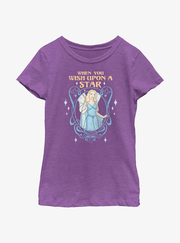 Disney Pinocchio The Blue Fairy Wish Upon A Star Youth Girls T-Shirt