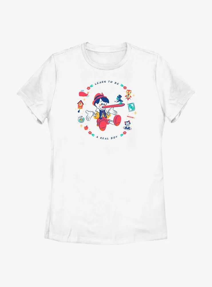 Disney Pinocchio Learn To Be A Real Boy Womens T-Shirt