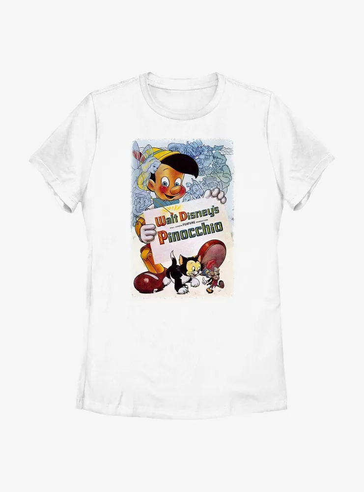 Disney Pinocchio Watercolor Cover Womens T-Shirt