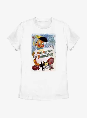 Disney Pinocchio Watercolor Cover Womens T-Shirt