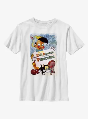 Disney Pinocchio Watercolor Cover Youth T-Shirt