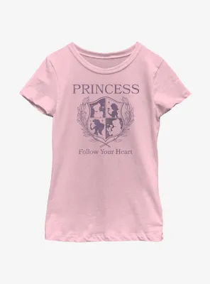 Disney Princesses Follow Your Heart Crest Youth Girls T-Shirt